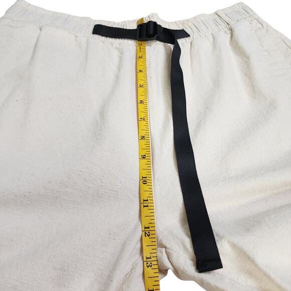 Krooked Eyes Mens Ripstop Elastic Waist Pant Size Large Skater Straight Leg Belt - Picture 10 of 12